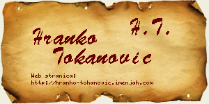 Hranko Tokanović vizit kartica